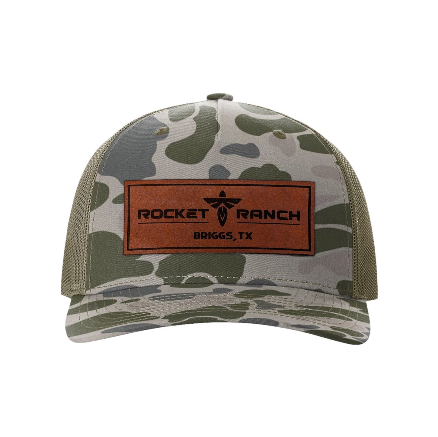 Rocket Ranch Leather Patch Snapback Trucker Hat