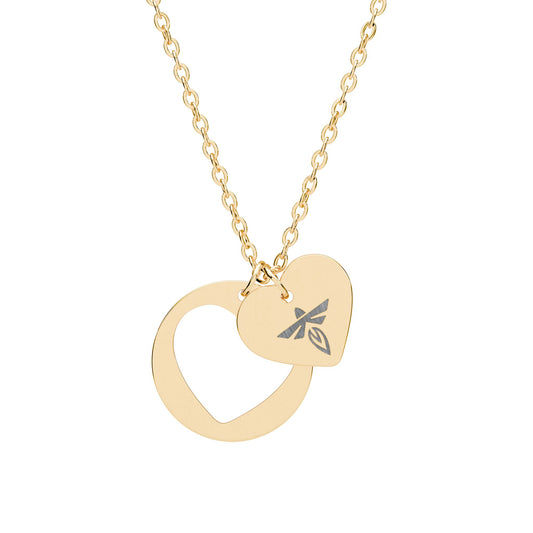 Firefly Heart Cutout Necklace Engraved