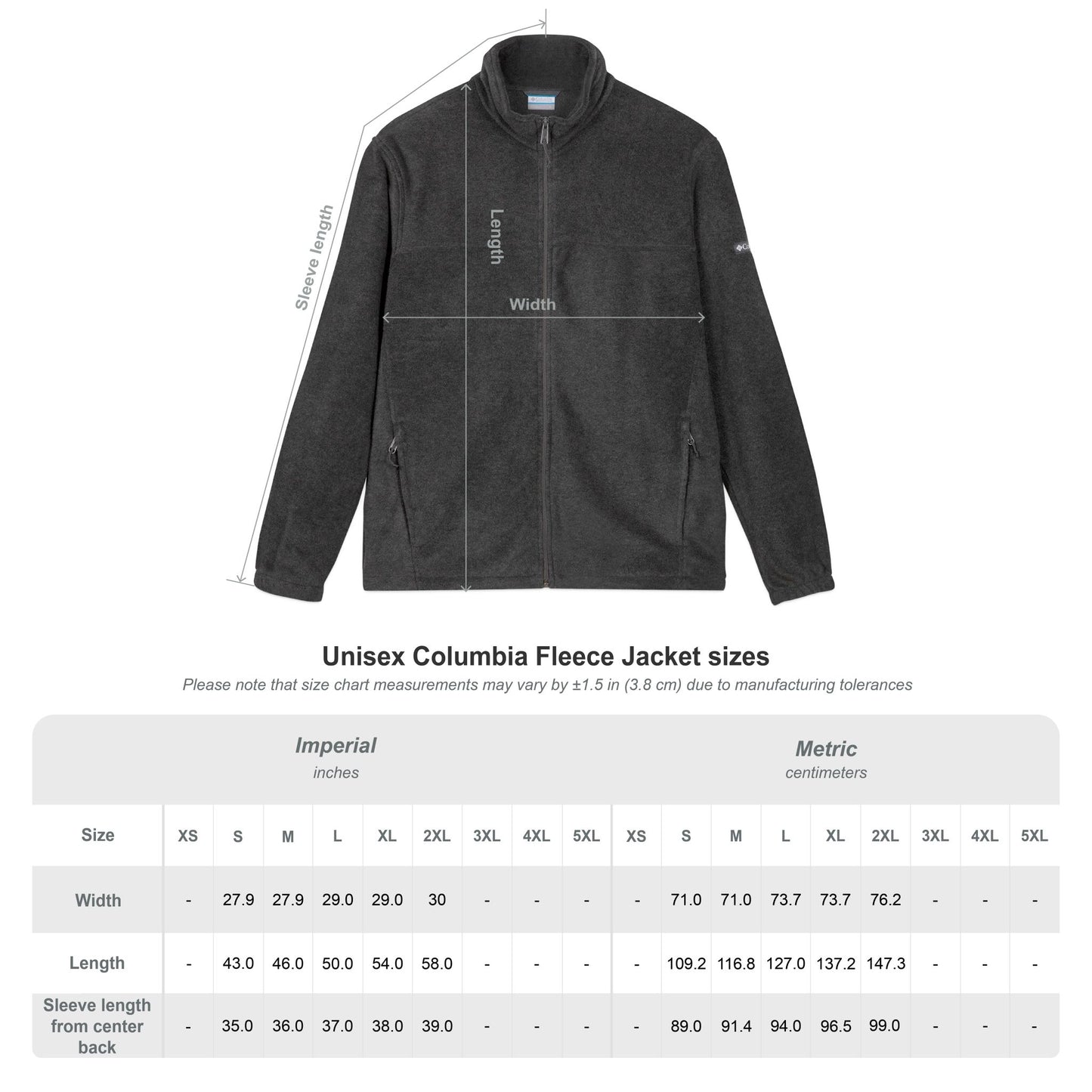 SciTec Premium Embroidered Unisex Columbia Fleece Jacket