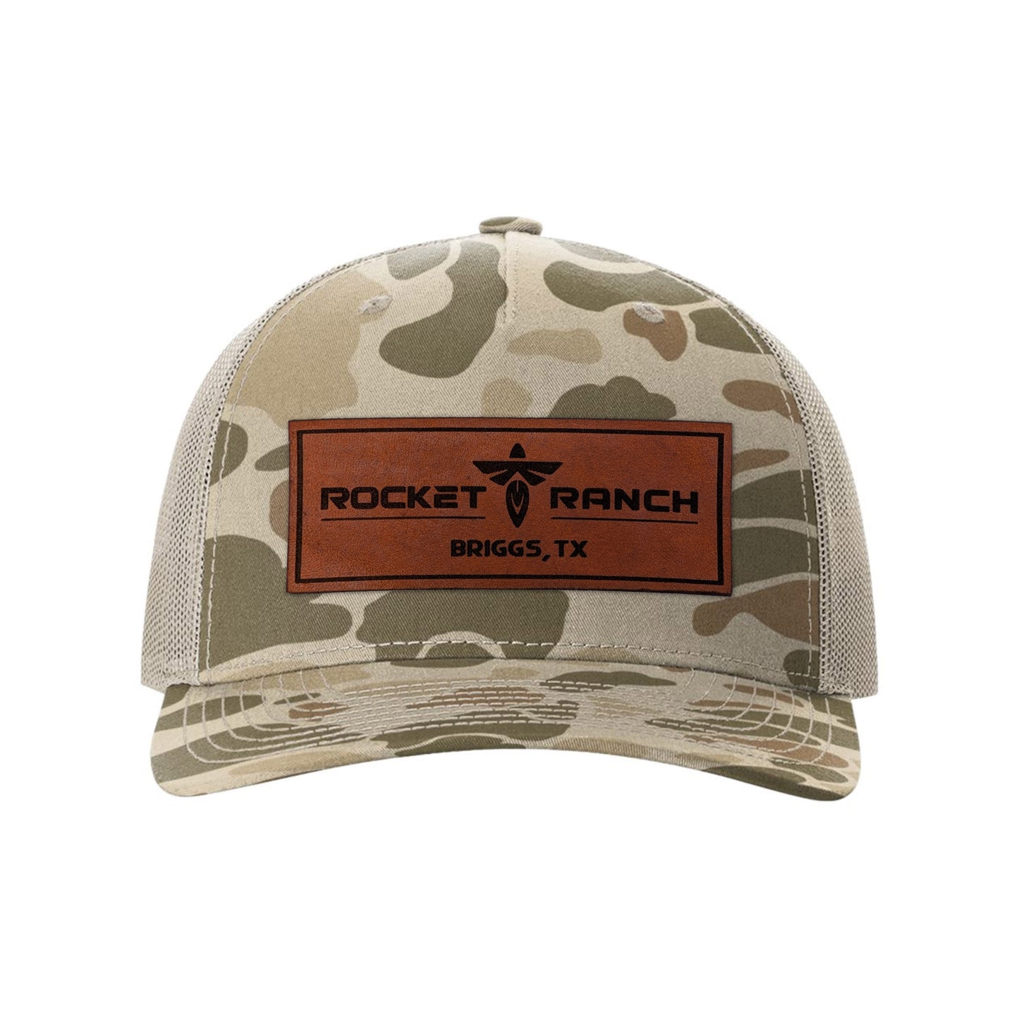Rocket Ranch Leather Patch Snapback Trucker Hat