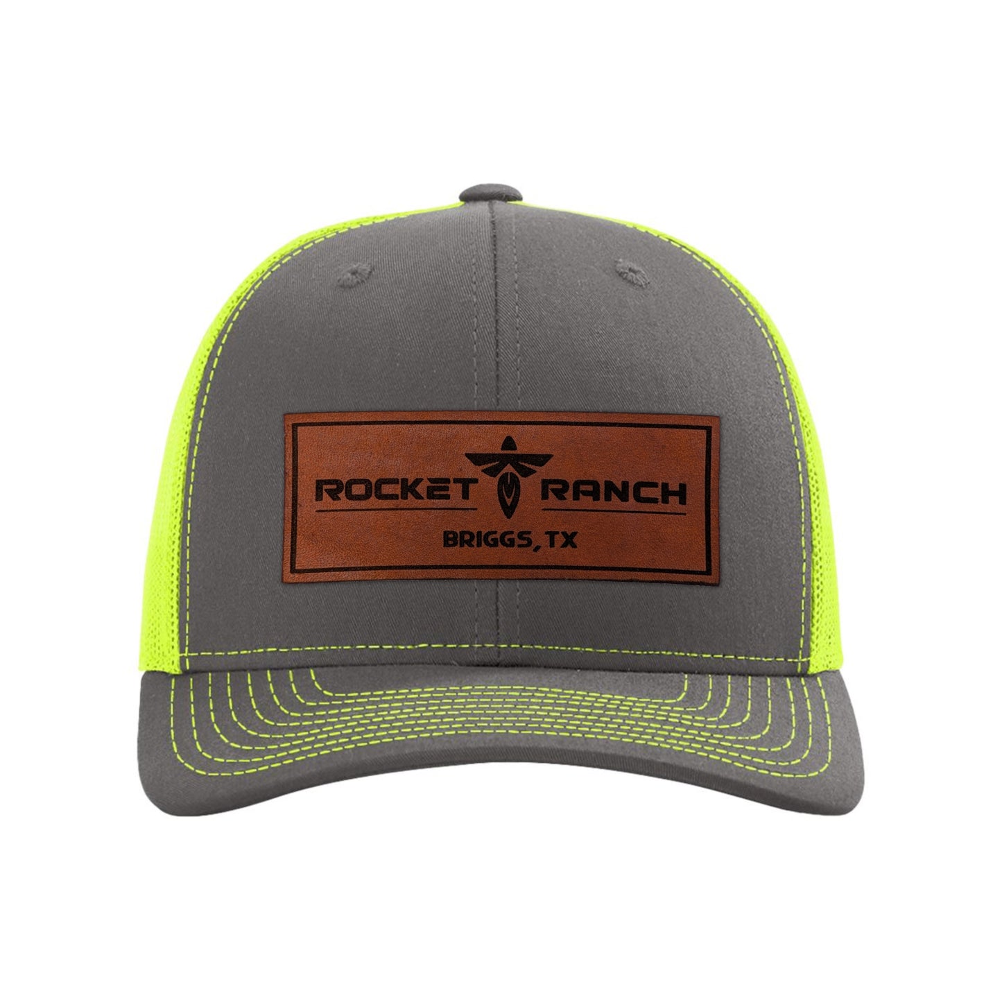Rocket Ranch Leather Patch Snapback Trucker Hat