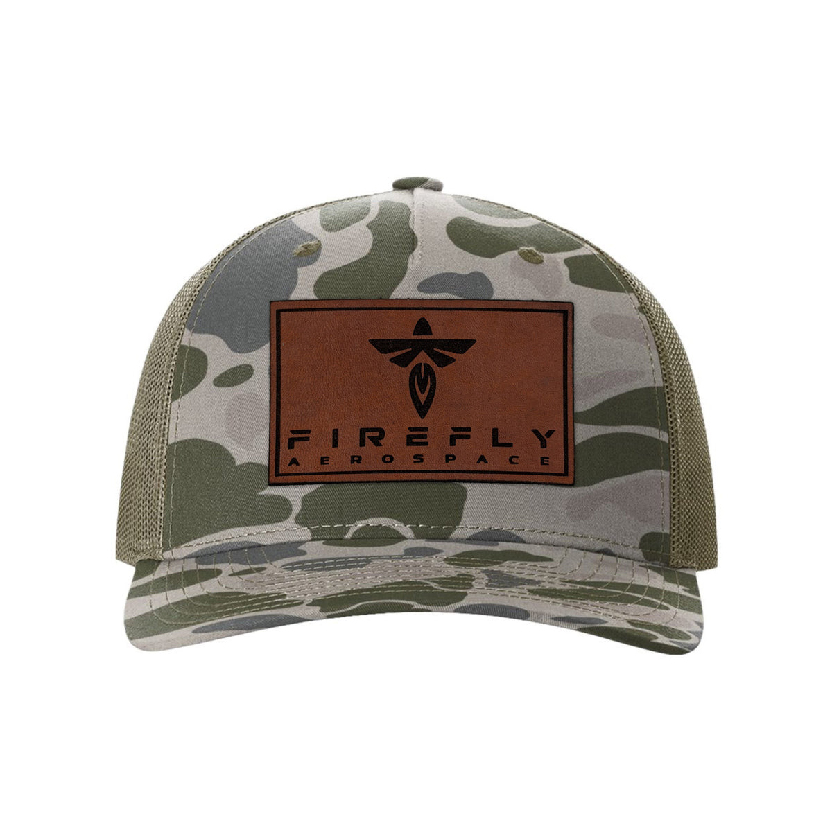 Firefly Leather Patch Snapback Trucker Hat