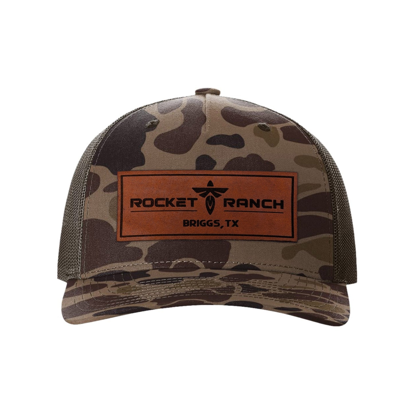 Rocket Ranch Leather Patch Snapback Trucker Hat