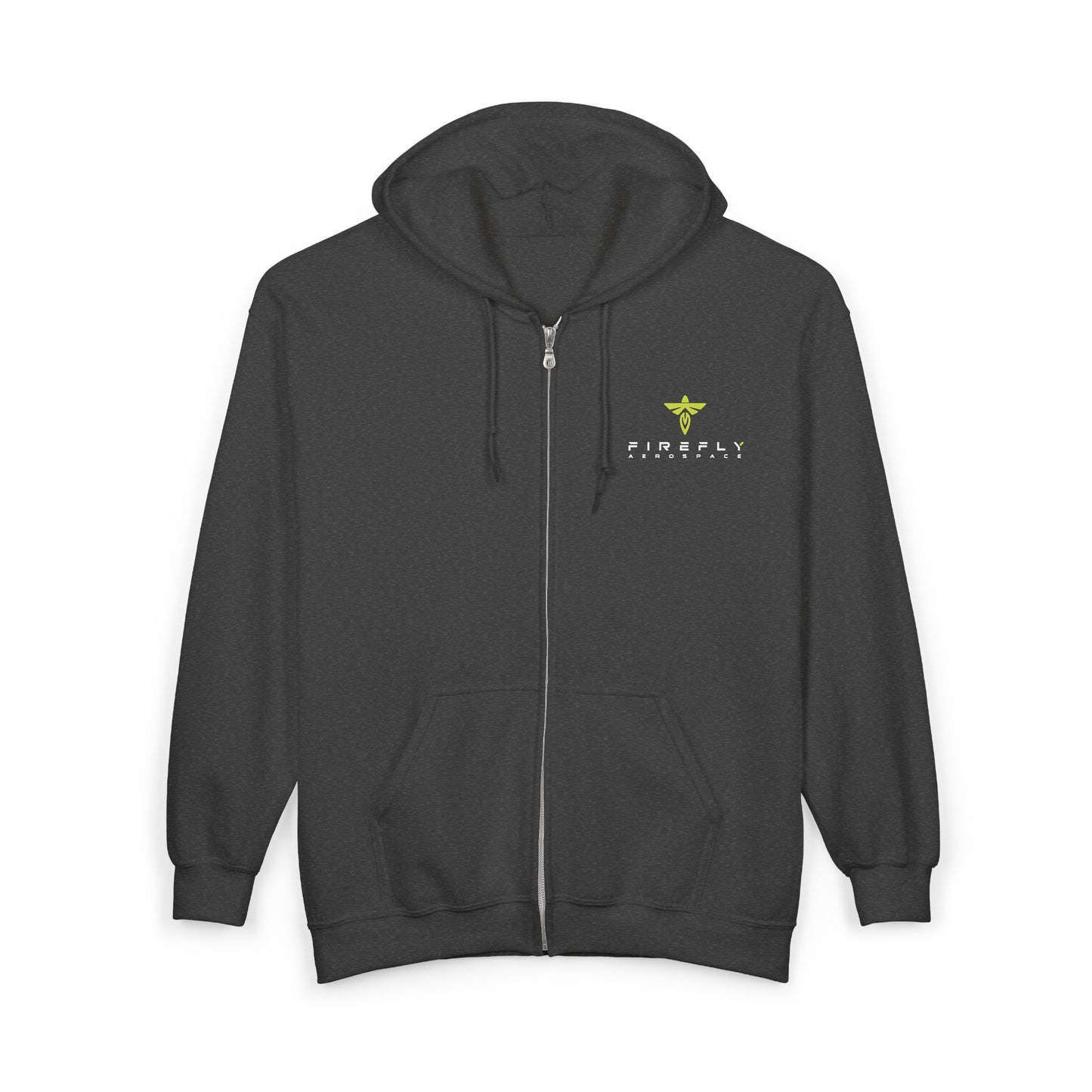 Firefly Aerospace Lightweight Full-Zip Hooded Sweatshirt – Unisex Fleece Zip Hoodie