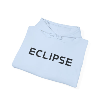 A light blue folded hoodie with the word 'ECLIPSE' printed in bold black letters across the chest, shown on a clean white background.