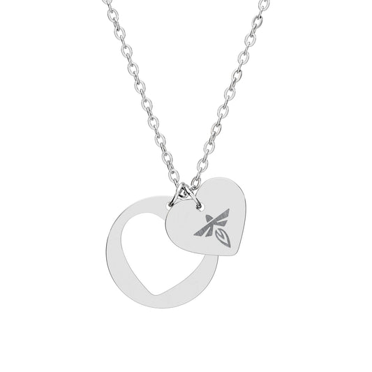 Firefly Heart Cutout Necklace Engraved