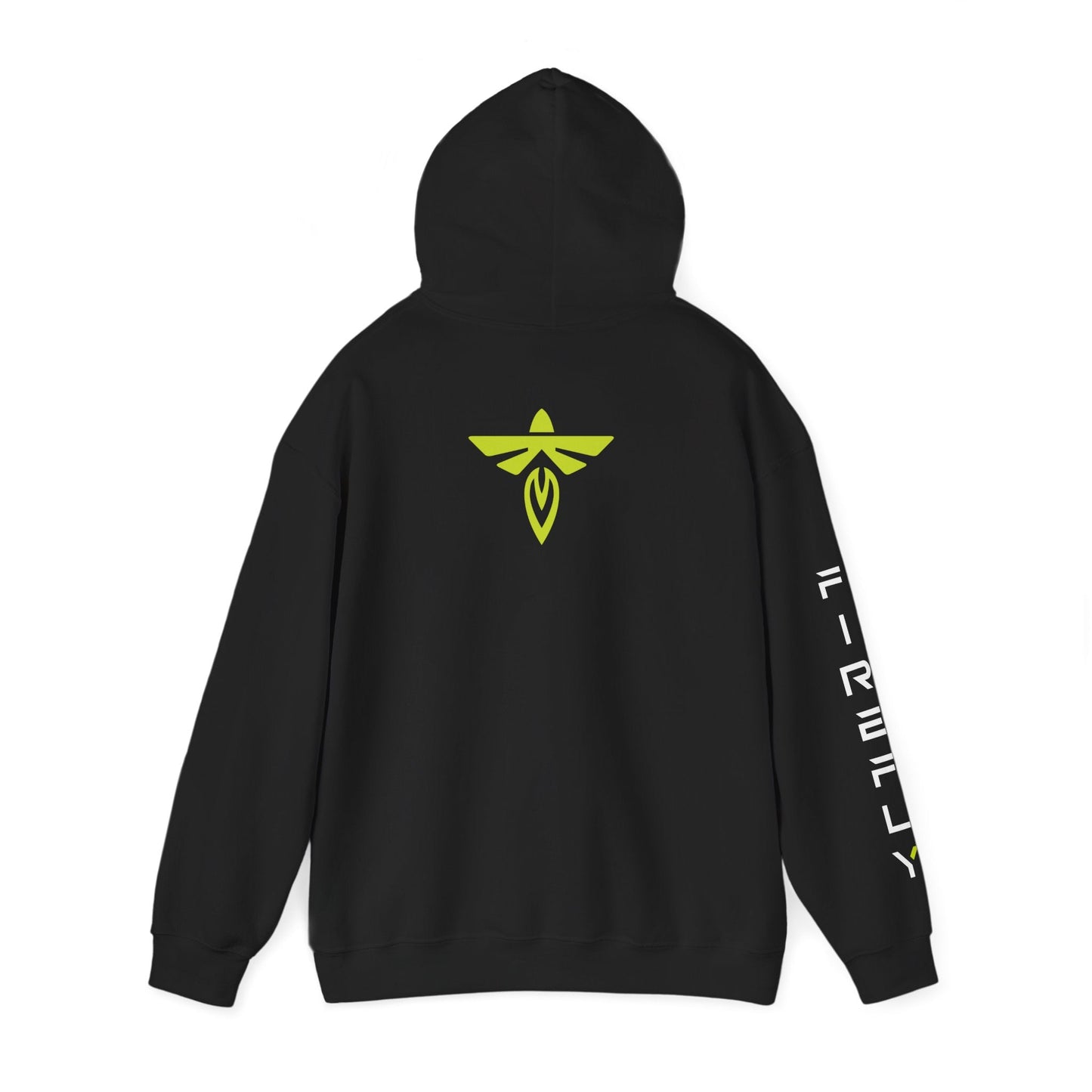Black hoodie with 'SOLACE' logo on the back against a white background