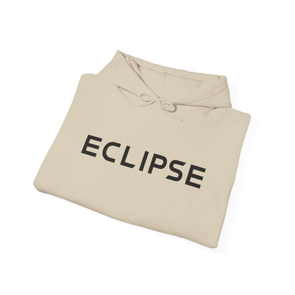 A folded beige hoodie with the word 'ECLIPSE' printed in bold black letters across the chest, shown on a clean white background.