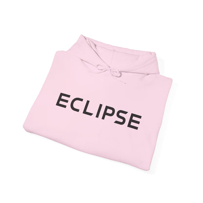 A light pink folded hoodie with the word 'ECLIPSE' printed in bold black letters across the chest, shown on a clean white background.