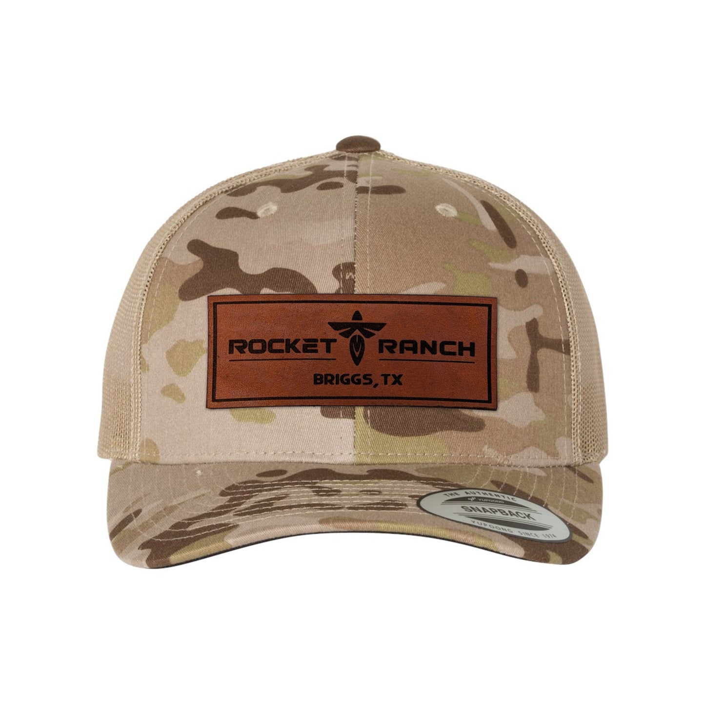 Rocket Ranch Leather Patch Retro Trucker Hat