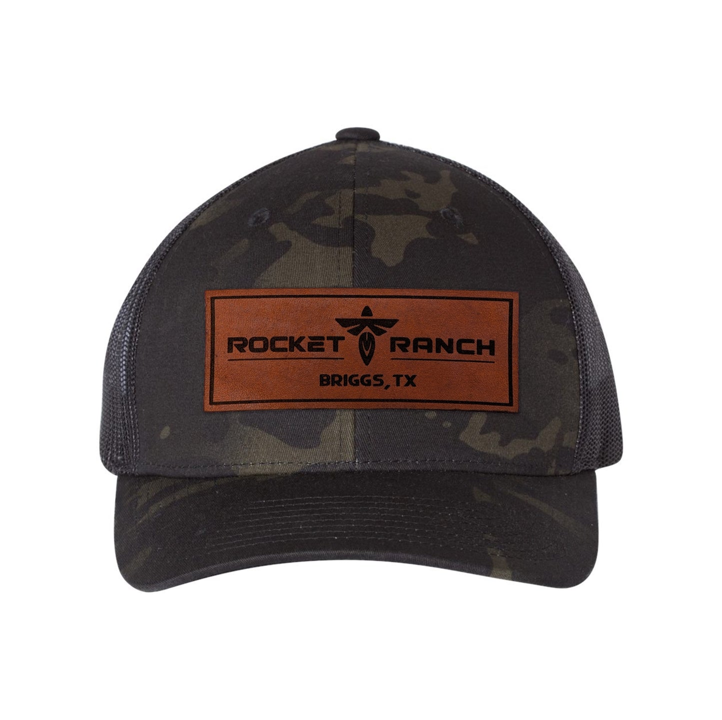 Rocket Ranch Leather Patch Retro Trucker Hat