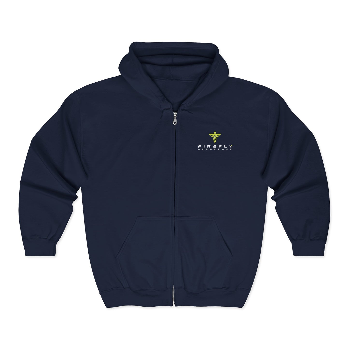 Firefly Aerospace Lightweight Full-Zip Hooded Sweatshirt – Unisex Fleece Zip Hoodie