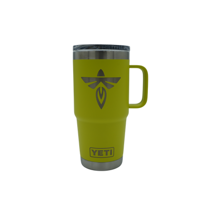 YETI Rambler® 20 oz Travel Mug – Firefly Yellow | Custom Laser-Engraved