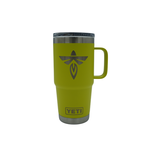 YETI Rambler® 20 oz Travel Mug – Firefly Yellow | Custom Laser-Engraved