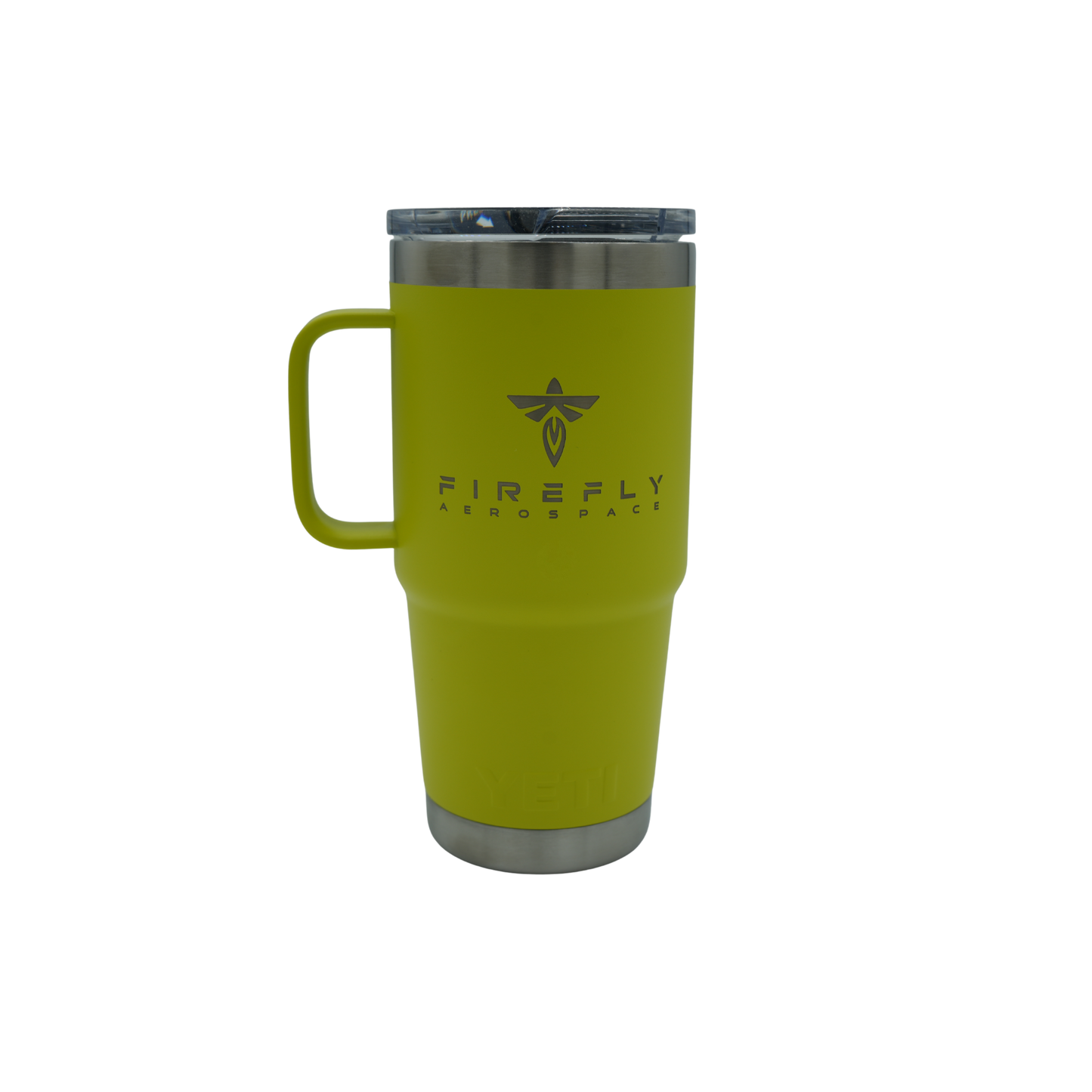 YETI Rambler® 20 oz Travel Mug – Firefly Yellow | Custom Laser-Engraved