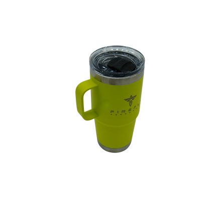 YETI Rambler® 20 oz Travel Mug – Firefly Yellow | Custom Laser-Engraved