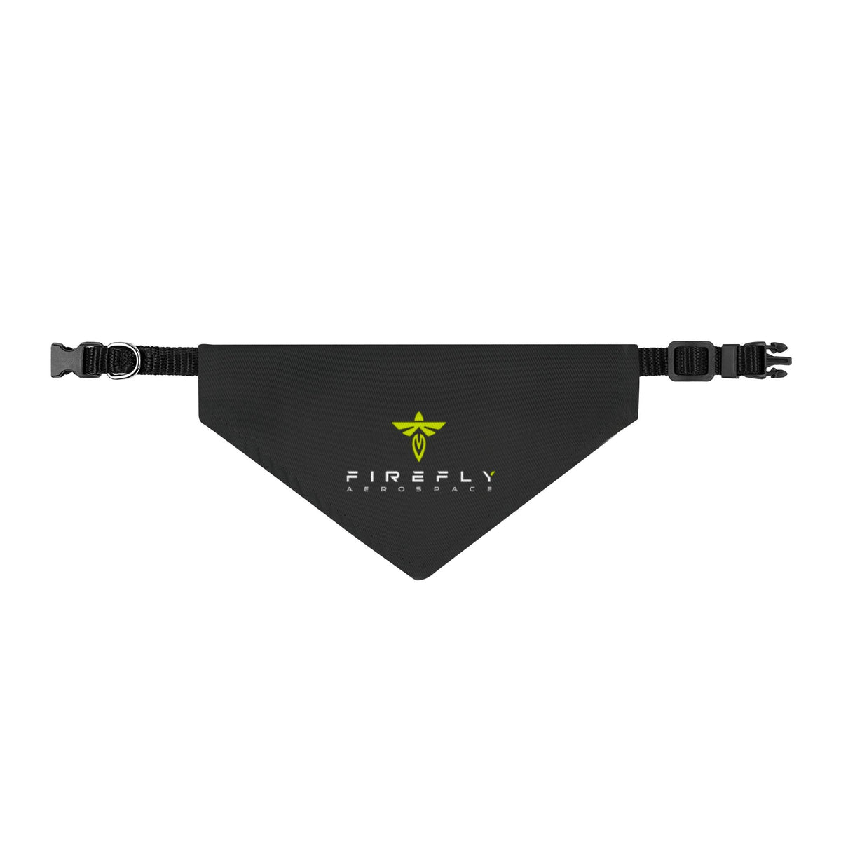 Black dog bandana with Firefly logo on a white background