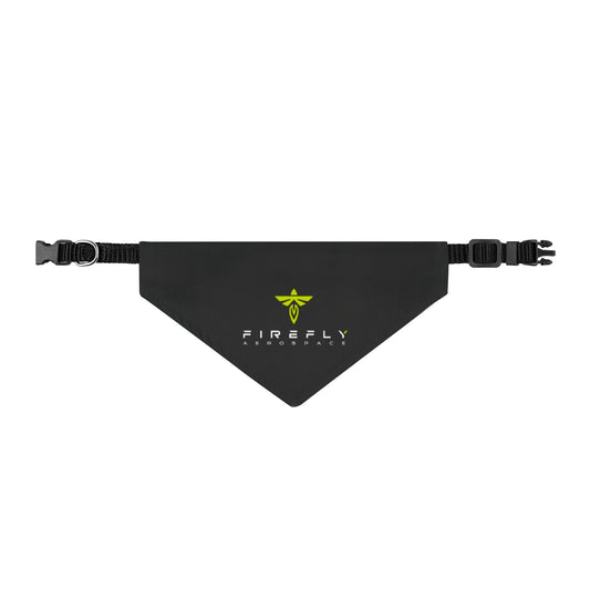 Black dog bandana with Firefly logo on a white background